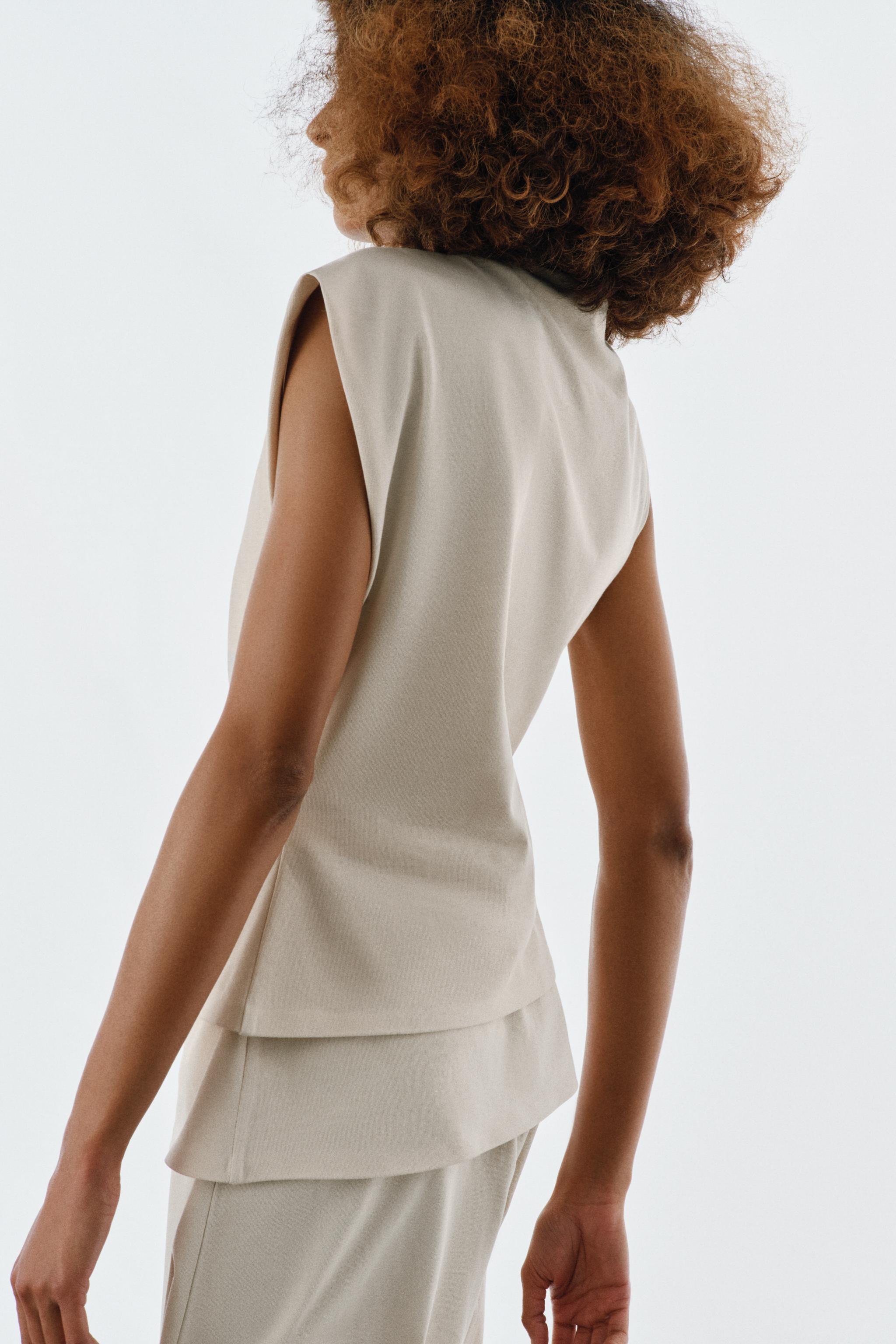 DRAPED COTTON TOP